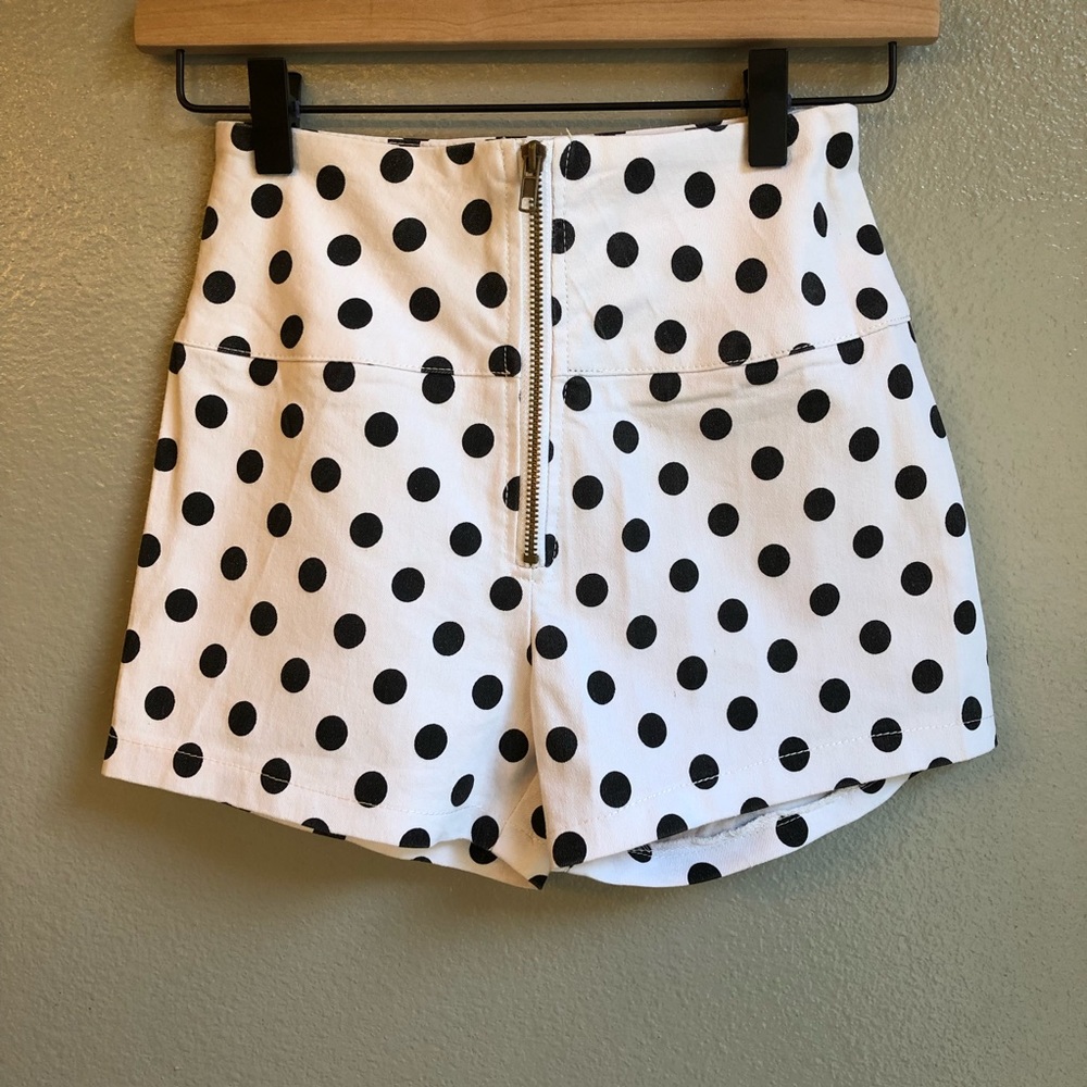 Polkadot Zip Front Short